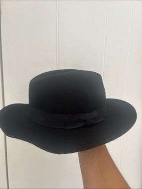 Lack of color Classic Black Wide-Brim Wool Hat